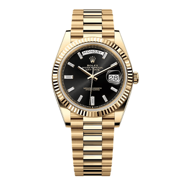 Rolex Day Date M228238-0004 40mm Black Dial Yellow Gold – 12A 1:1 Super Clone Watch