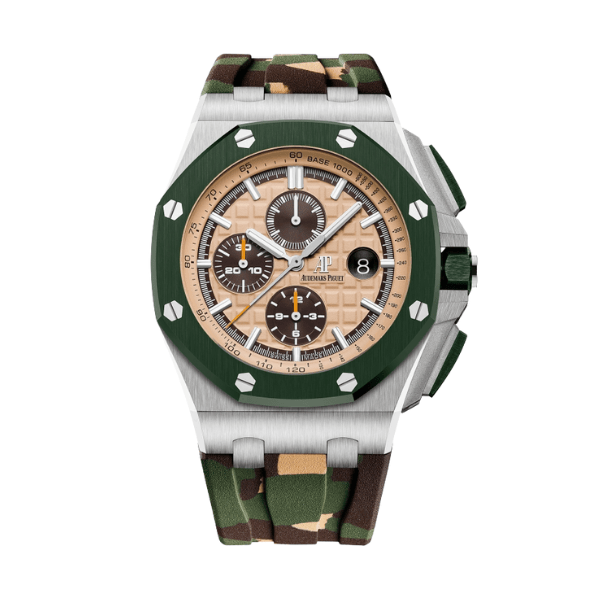 Audemars Piguet Royal Oak Offshore Chronograph Ceramic Camouflage 26400SO 44mm Rose Gold Dial – 12A 1:1 Super Clone Watch