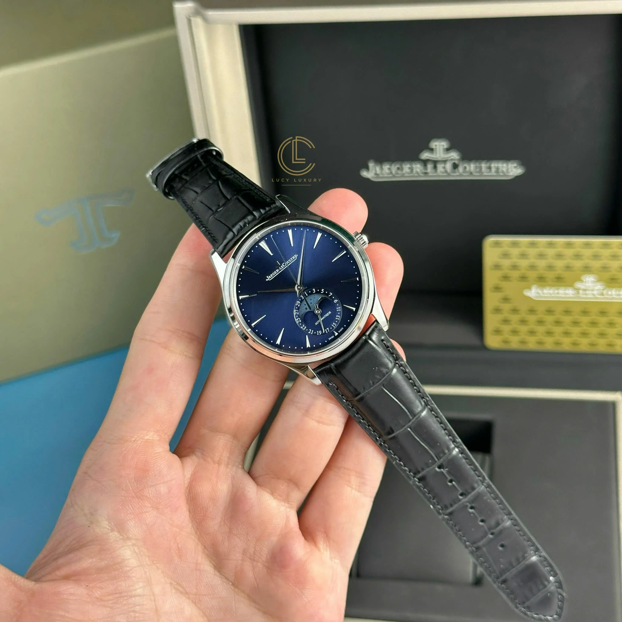 Jaeger Lecoultre Master UltraThin Moon 40mm Blue Dial Steel – 12A 1:1 Super Clone Watch