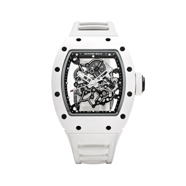 Richard Mille RM055 Manual Winding Bubba Watson 42mm White Ceramic V5 2026 – 12A 1:1 Super Clone Watch