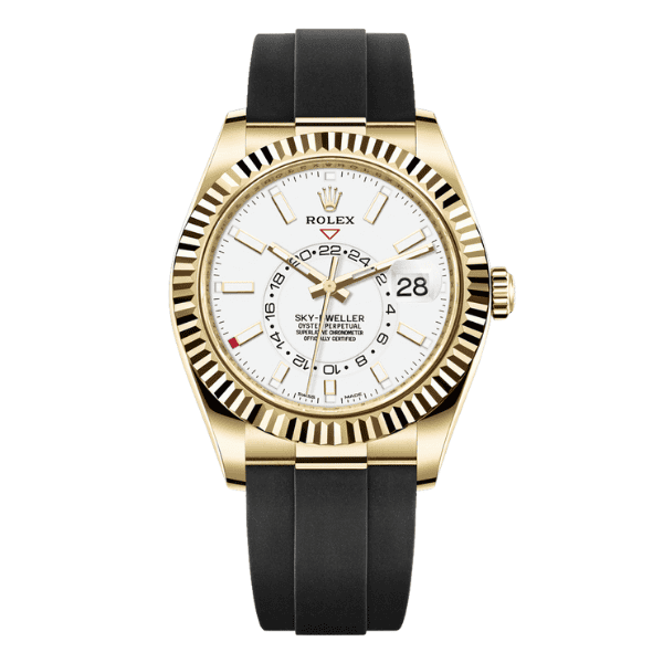 Rolex Sky Dweller Oyster M326238 42mm White Dial Yellow Gold – 12A 1:1 Super Clone Watch