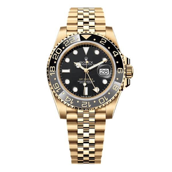 Rolex GMT-Master II M126718GRNR-0001 40mm Black Dial Yellow Gold – 12A 1:1 Super Clone Watch