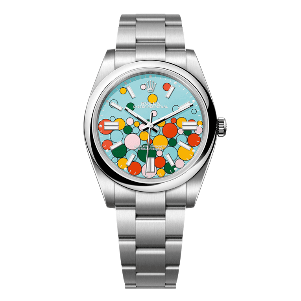 Rolex Oyster Perpetual 41mm 124300 Mặt Số Ice Blue Họa Tiết Celebration Steel – 12A 1:1 Super Clone Watch