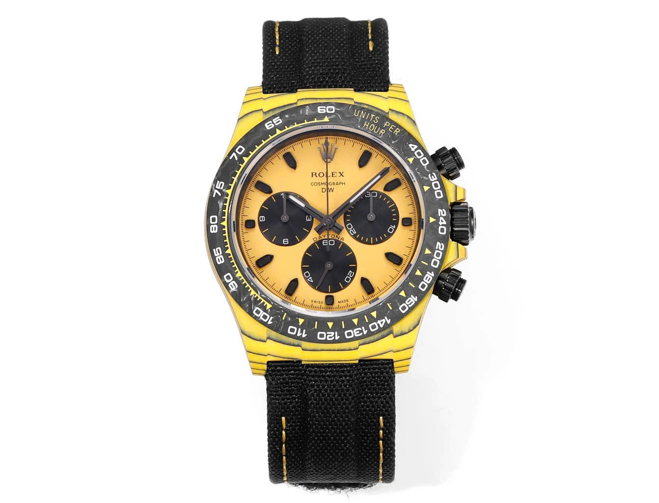 Rolex Daytona DIW Cacbon Yellow “BUMBLEBEE” 40mm – 12A 1:1 Super Clone Watch