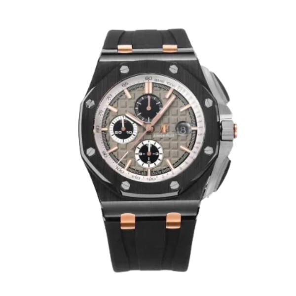 Audemars Piguet Royal Oak Offshore Selfwinding Chronograph Black 26415CE 44mm Grey Dial – 12A 1:1 Super Clone Watch