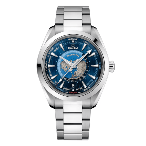Omega Seamaster Aqua Terra Co‑Axial Master Chronometer Gmt Worldtimer 220.10.43.22.03.001 43mm Steel – 12A 1:1 Super Clone Watch