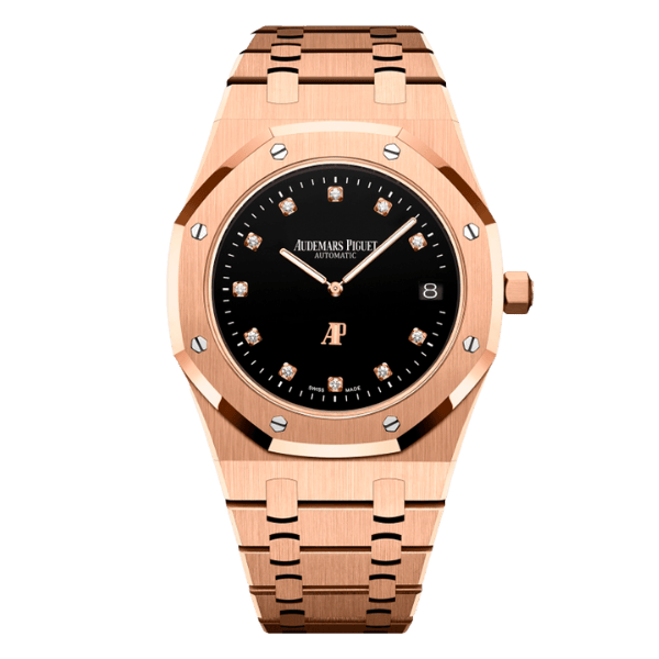 Audemars Piguet Royal Oak “Jumbo” Extra-Thin 15207OR.OO.1240OR.01 39mm Black Dial Rose Gold – 12A 1:1 Super Clone Watch