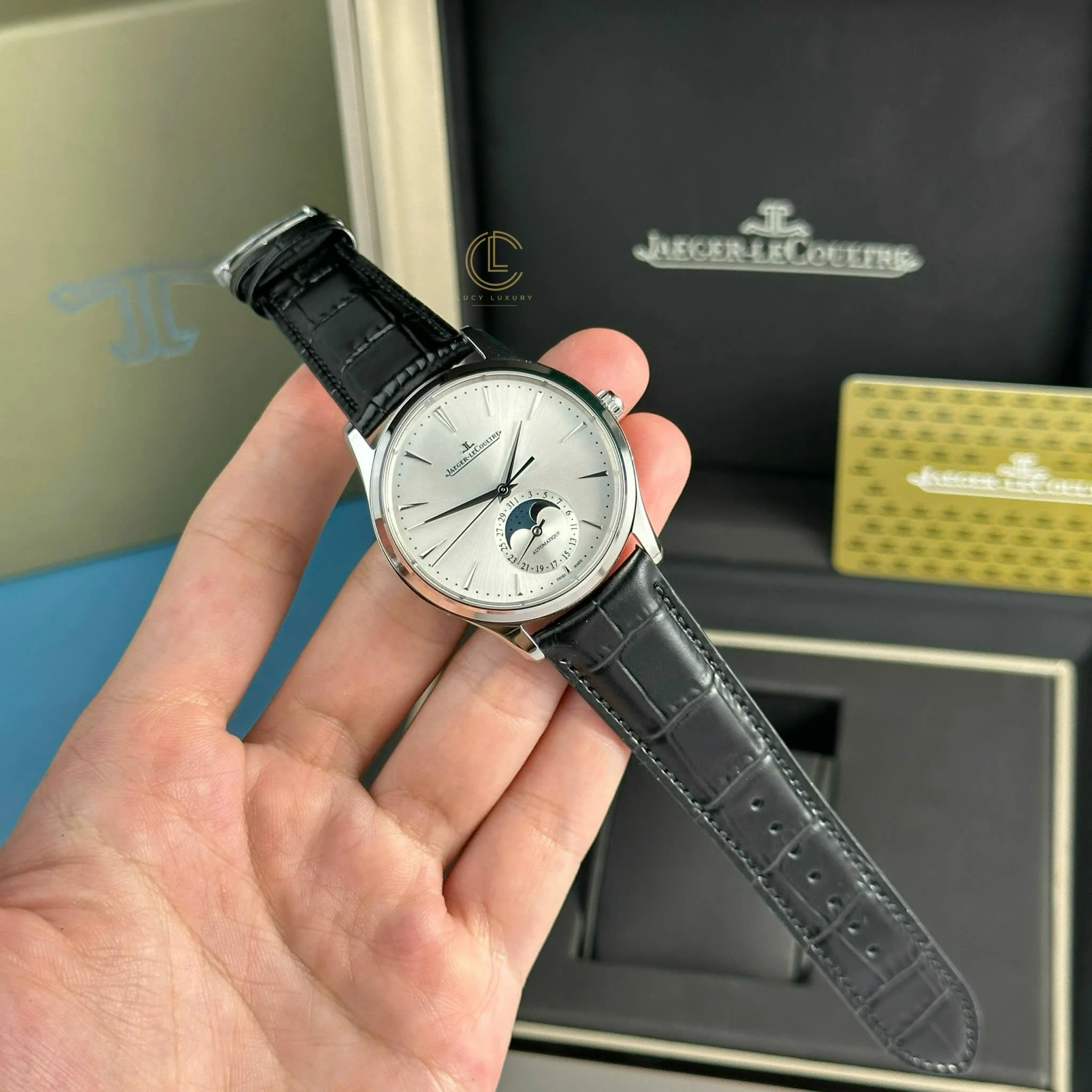 Jaeger Lecoultre Master UltraThin Moon 40mm Silver Dial Steel – 12A 1:1 Super Clone Watch