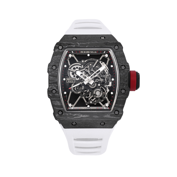Richard Mille RM35-01 Rafa Cacbon NTPT White Strap 42mm – 12A 1:1 Super Clone Watch