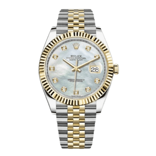 Rolex Datejust 41mm 126333-0018 MOP Dial Two Tone Yellow Gold Steel – 12A 1:1 Super Clone Watch