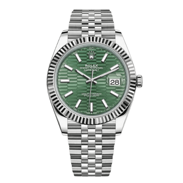 Rolex Datejust 41mm Silver Green Motif Dial 126334 – VIP Version