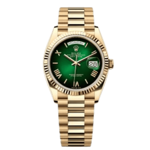 Rolex Day Date M128238-0118 36mm “Green Ombre” – 12A 1:1 Super Clone Watch