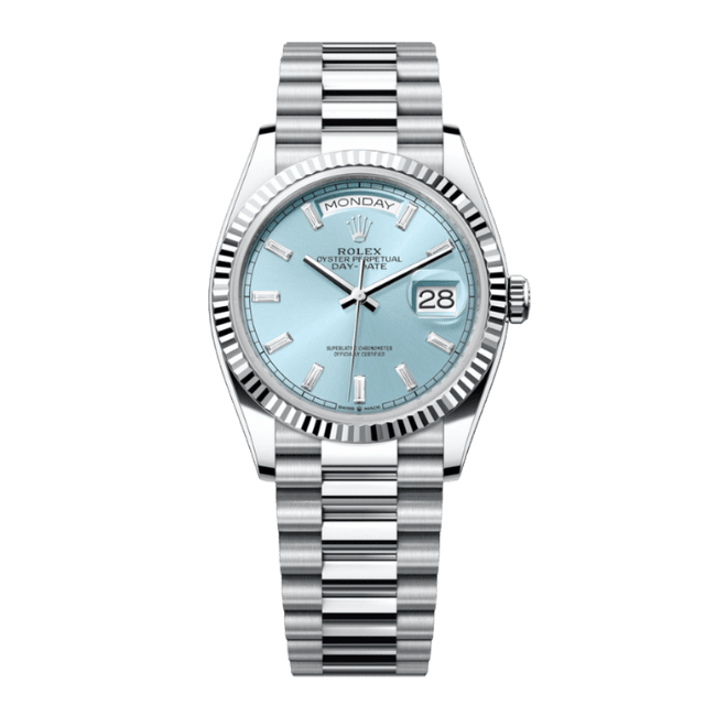 Rolex Day Date M128236-0009 36mm Ice Blue – 12A 1:1 Super Clone Watch