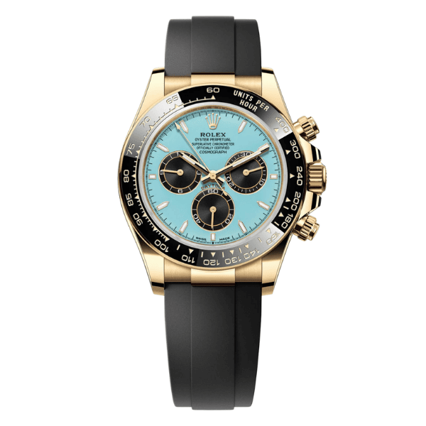 Rolex Daytona 156518 Yellow Gold Tiffany Dial Oysterflex New 2025 – 12A 1:1 Super Clone Watch