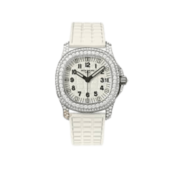 Patek Philippe Aquanaut 5067A-011 White full moissanite 35mm – Handcrafted Diamod