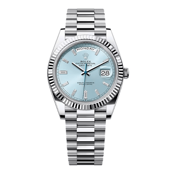Rolex Day Date Silver Ice Blue Dial 228236 40mm 180gram – VIP Version