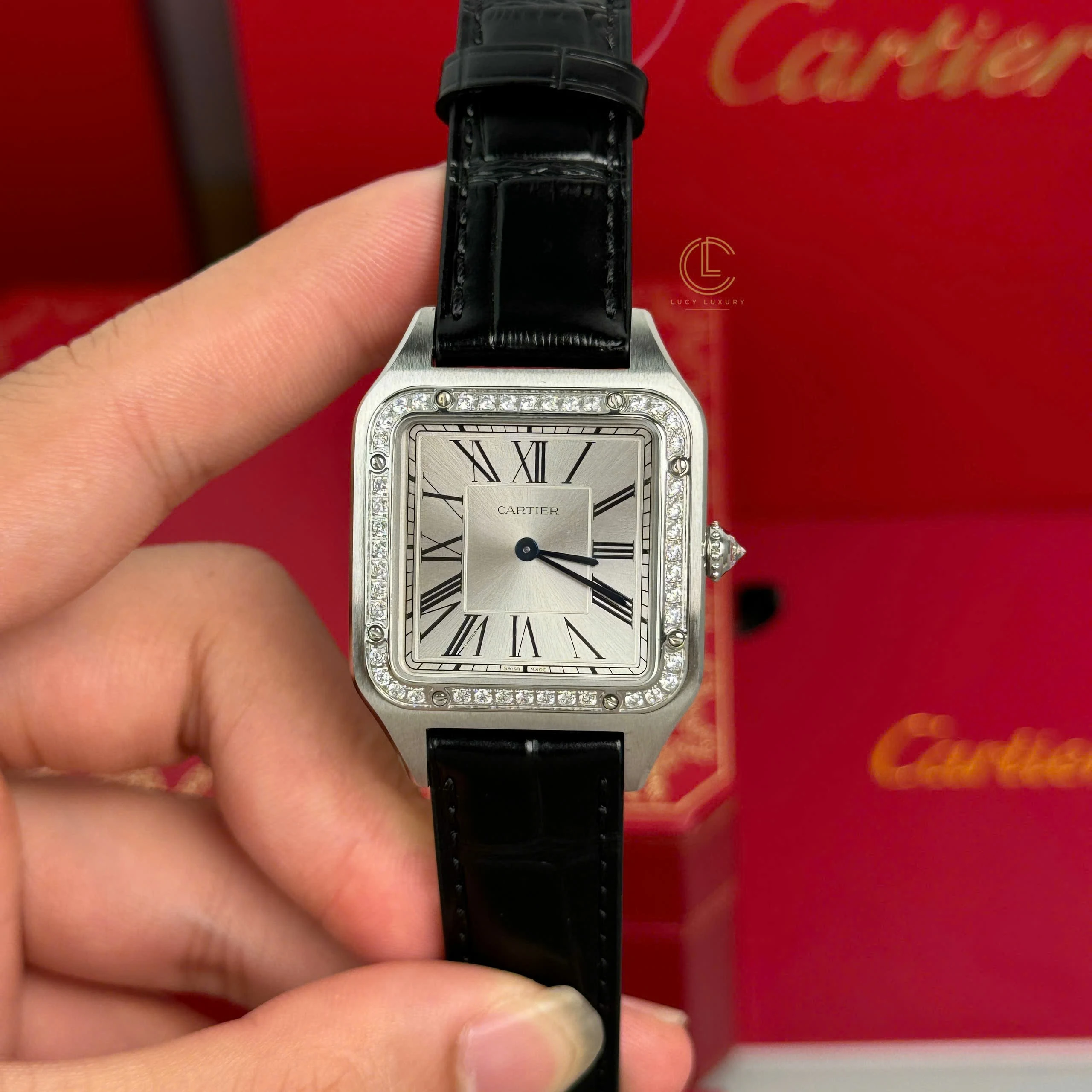 Cartier Santos – Dumont White Dial Benzel Swarovski 38mm x 27.5mm Steel – 12A 1:1 Super Clone Watch
