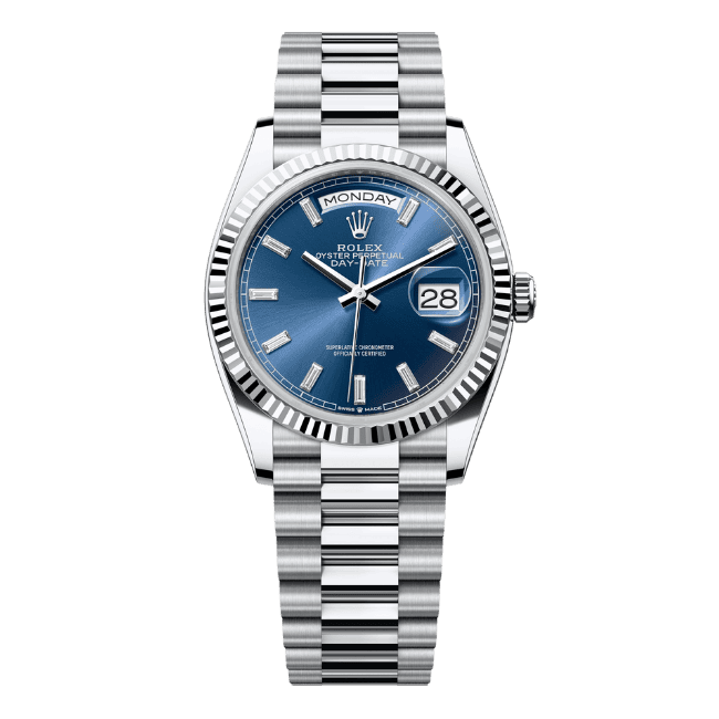 Rolex Day Date M128236-0023 Blue Dial 36mm – 12A 1:1 Super Clone Watch