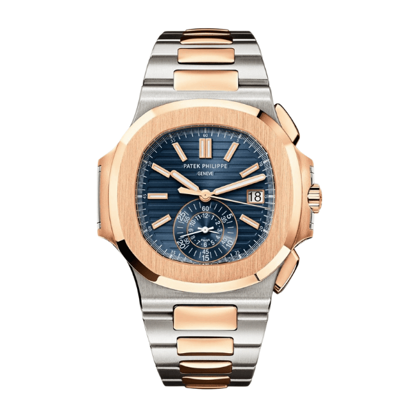 Patek Philippe Nautilus Chronograph 5980/1AR-001 40.5mm Blue Dial Rose Gold Demi – 12A 1:1 Super Clone Watch